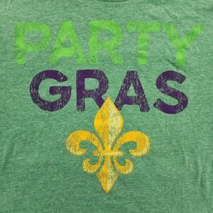 Party Gras Mardi Gras Green Short Sleeve Cotton Blend T-Shirt Men's M
